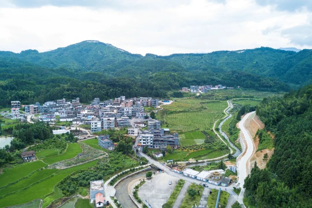 新路在连山永和镇500亩百果园基地蜿蜒穿行在清远连山壮族瑶族自治县