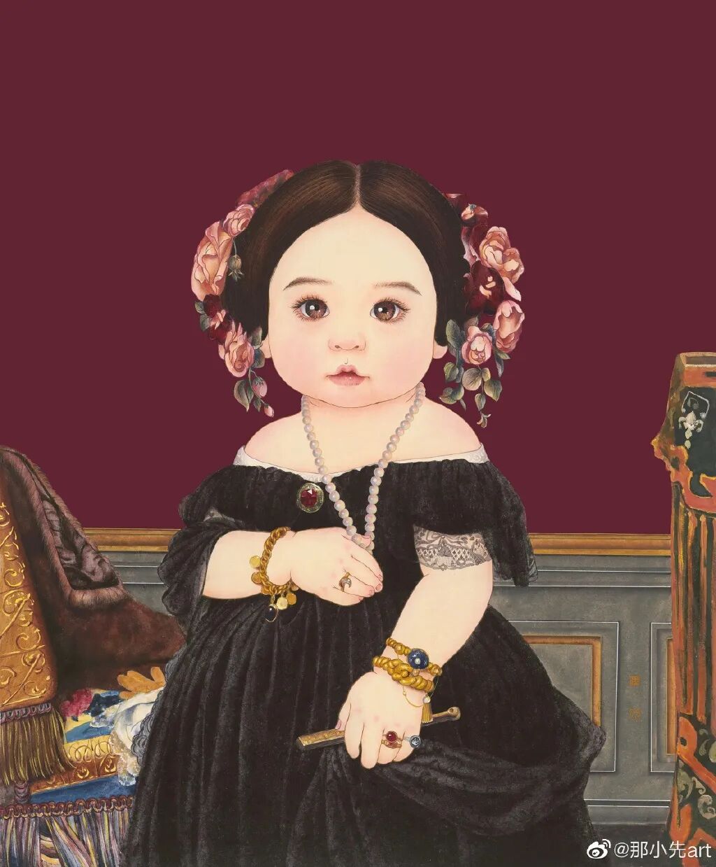 这位画家笔下的萌娃把世界名人名画模仿了个遍快看看你能猜对几个