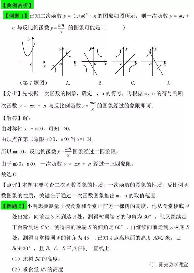 初中数学2019年中考八大题型点拨导练复习 数学思想问题 阳光数学课堂