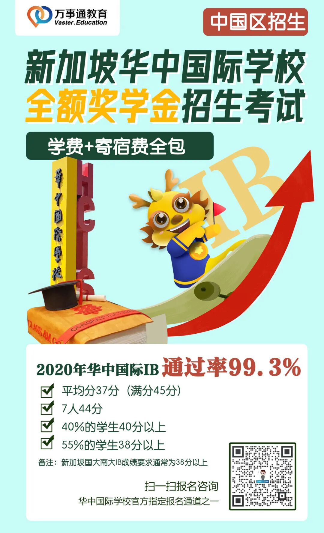 三年学费全包 省足100万 华中国际学校全额奖学金考试 邀你来参加