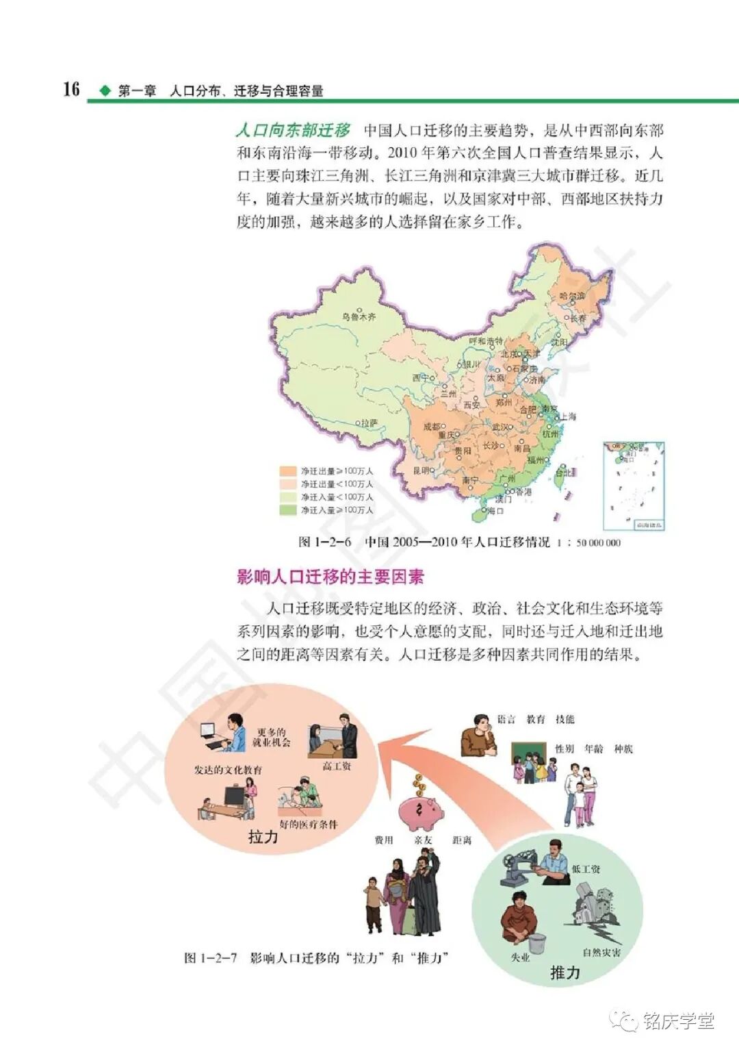 影响人口迁移的主要因素 Page16 中图版高中地理必修第二册 新版 电子课本 教材 教科书 好多电子课本网