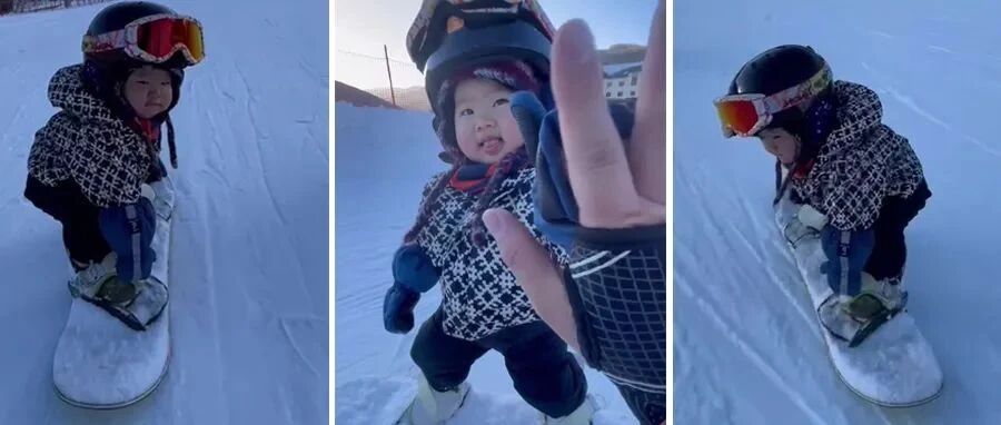 不会走路，却能滑雪！这个萌娃太厉害