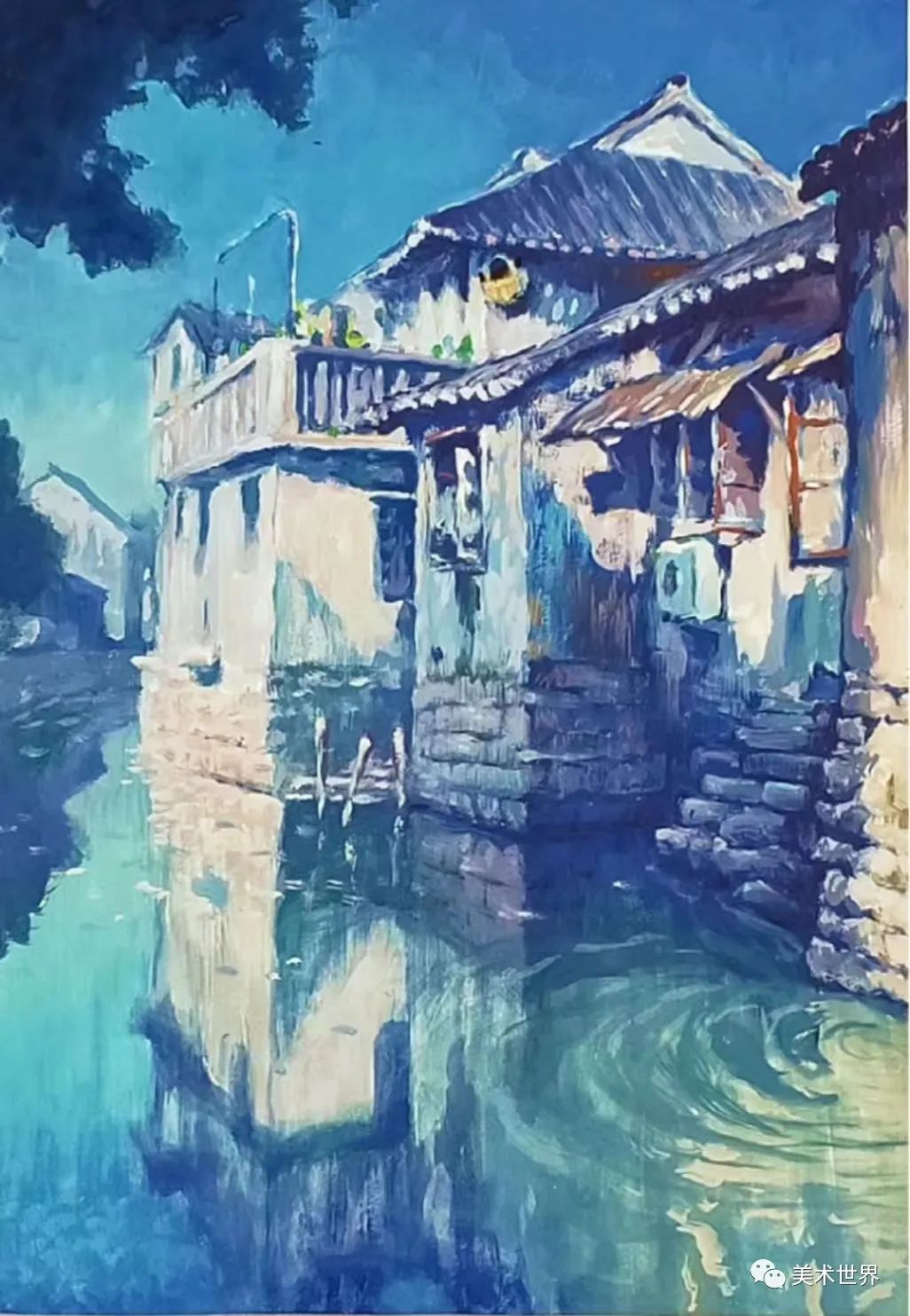 水粉画建筑 景色图片