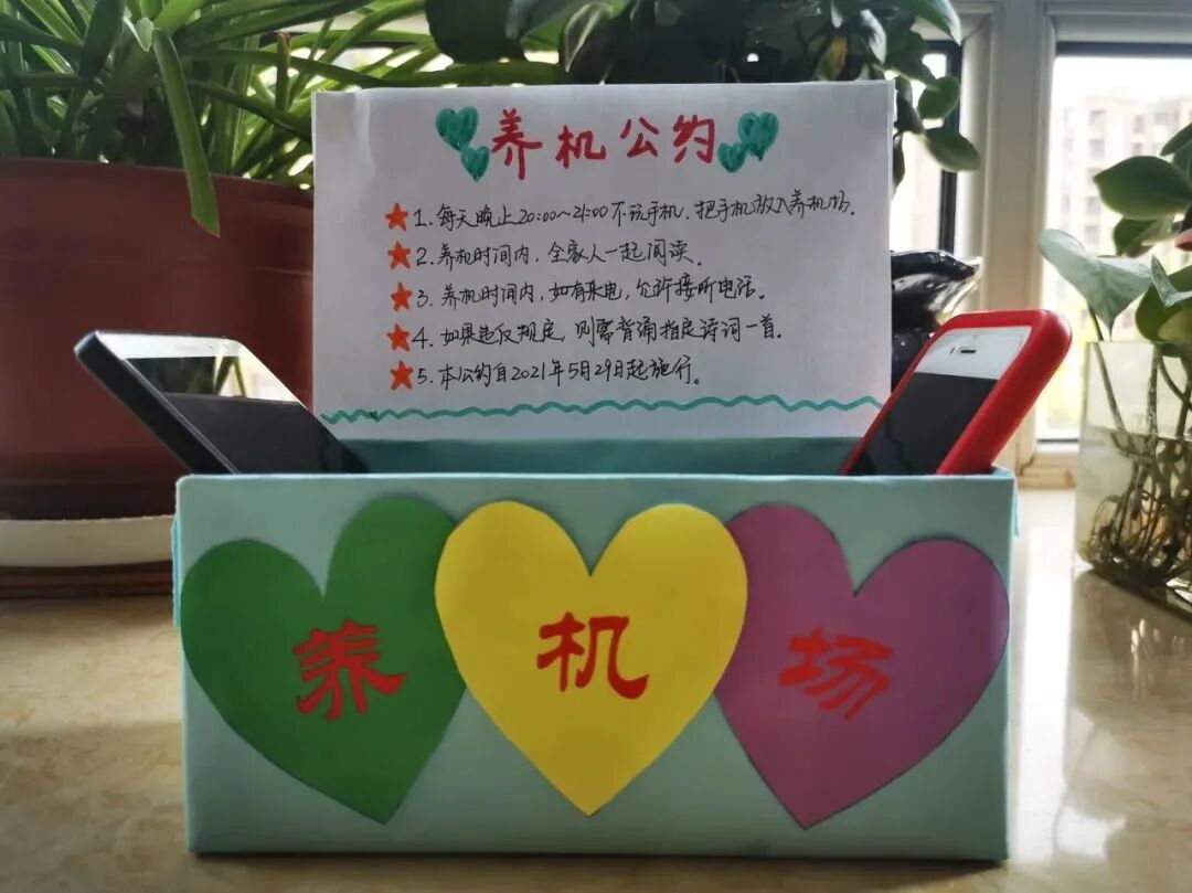 设计制作一个存放手机的固定场所,命名为"养机场"