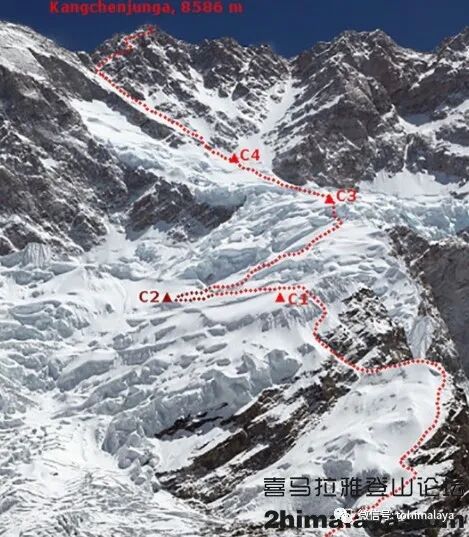 尼泊尔 干城章加峰 冲顶尝试从山峰4号营地开始 全网搜