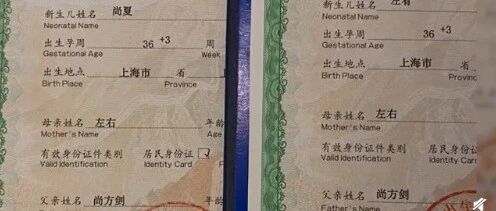 双胞胎取名“尚夏”“左宥”，随母姓成新时尚