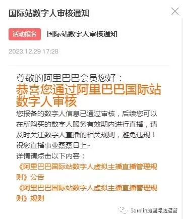 国际站数字人虚拟主播报备