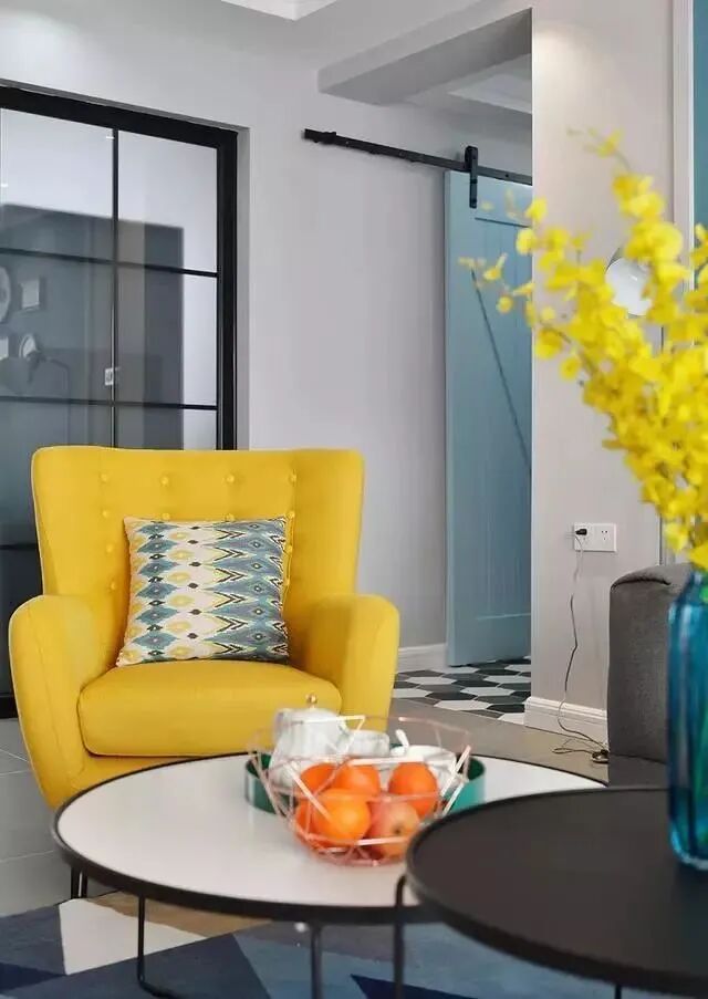 106㎡清新北欧新房，蓝色+灰色搭配超有范儿！