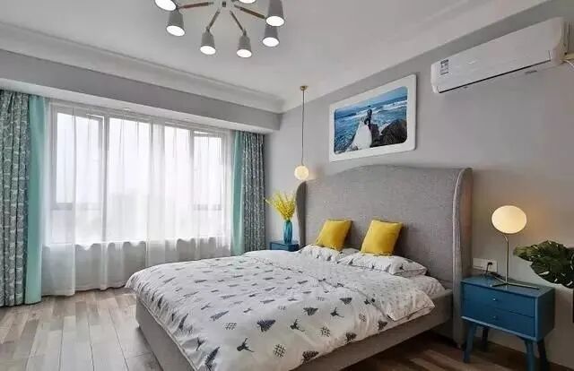 106㎡清新北欧新房，蓝色+灰色搭配超有范儿！