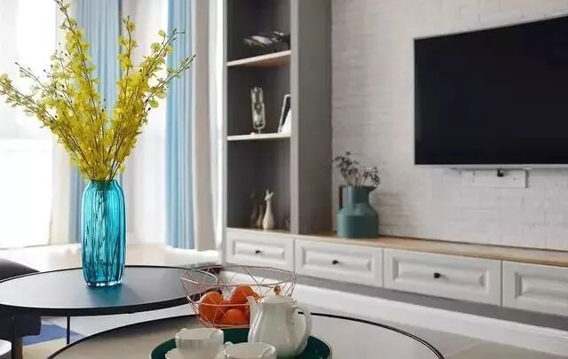 106㎡清新北欧新房，蓝色+灰色搭配超有范儿！