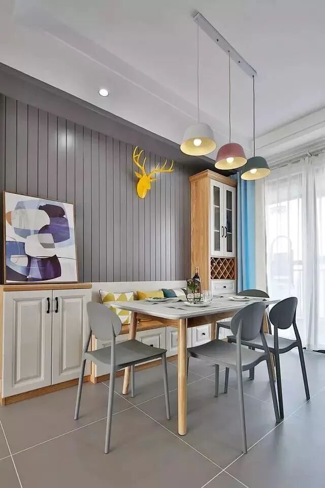 106㎡清新北欧新房，蓝色+灰色搭配超有范儿！