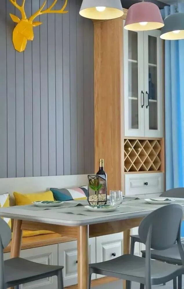 106㎡清新北欧新房，蓝色+灰色搭配超有范儿！