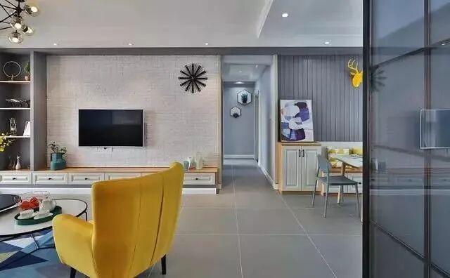 106㎡清新北欧新房，蓝色+灰色搭配超有范儿！