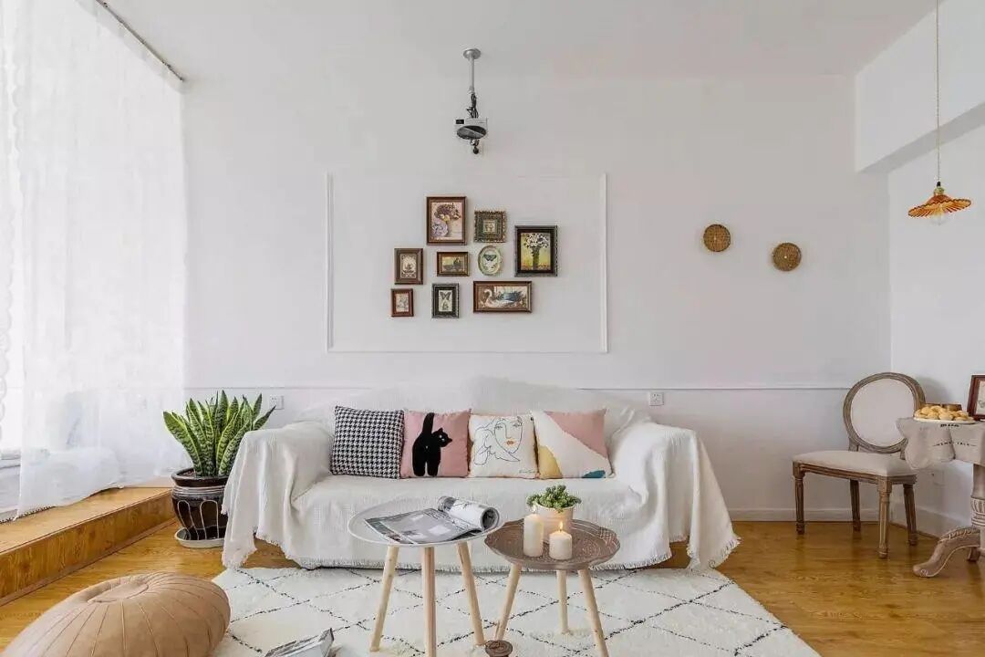 45㎡简约公寓，客厅投影仪太赞了，小户型完全不输豪宅