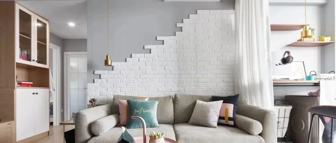85平北欧小二房，客厅背景墙好美~