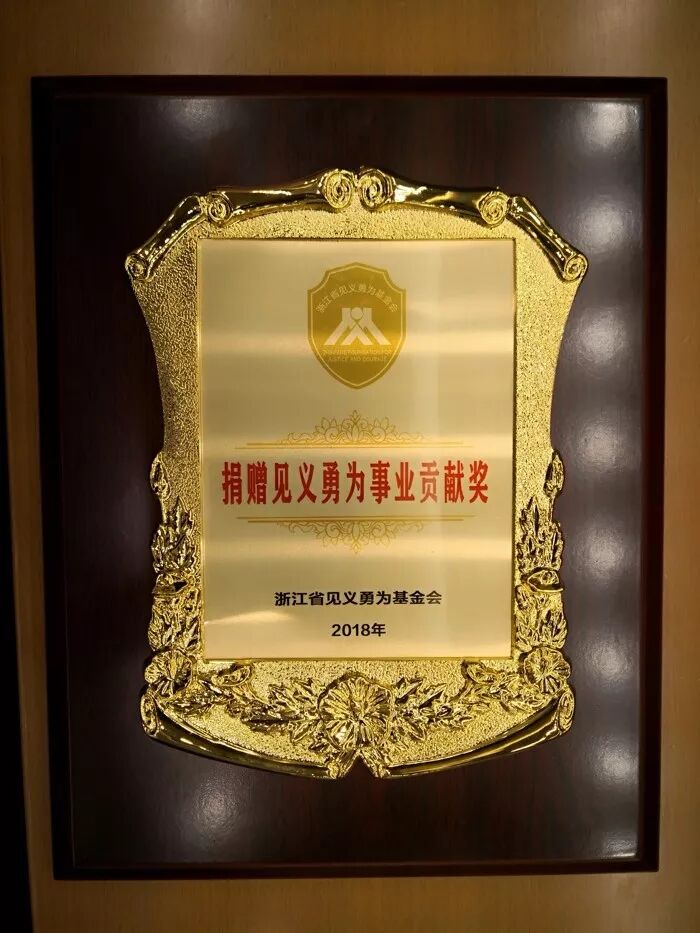 浙江省四川商会荣获2018年“捐赠见义勇为事业贡献奖”