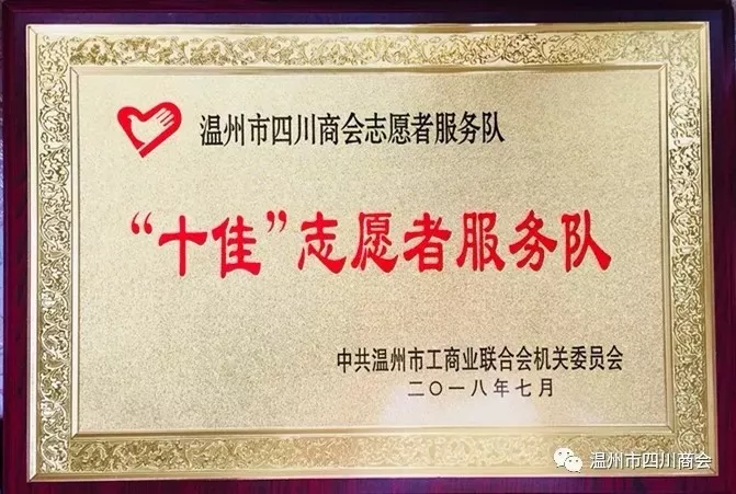 热烈祝贺温州市四川商会获得“先进基层党组织”、“十佳志愿者服务队”殊荣 热烈祝贺温州市四川商会获得“先进基层党组织”、“十佳志愿者服务队”殊荣