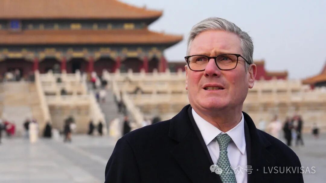 Prime Minister Sir Keir Starmer during a tour of the Forbidden City in Beijing. He is standing in front on a traditional Chinese building and looking into the distance.
