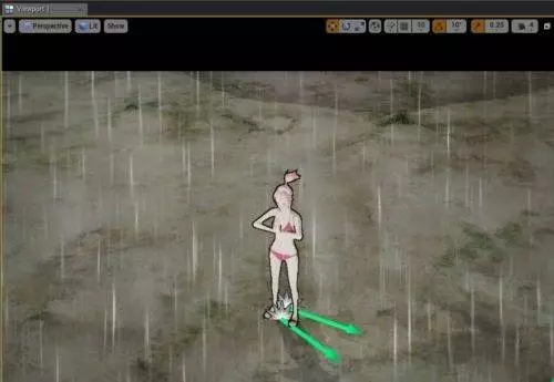 火影“水冲波”中下雨场景制作
