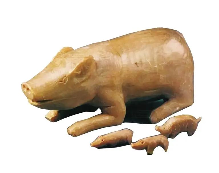 中国時代石握猪 古玉猪握 共箱 骨董 玉製品 中国古