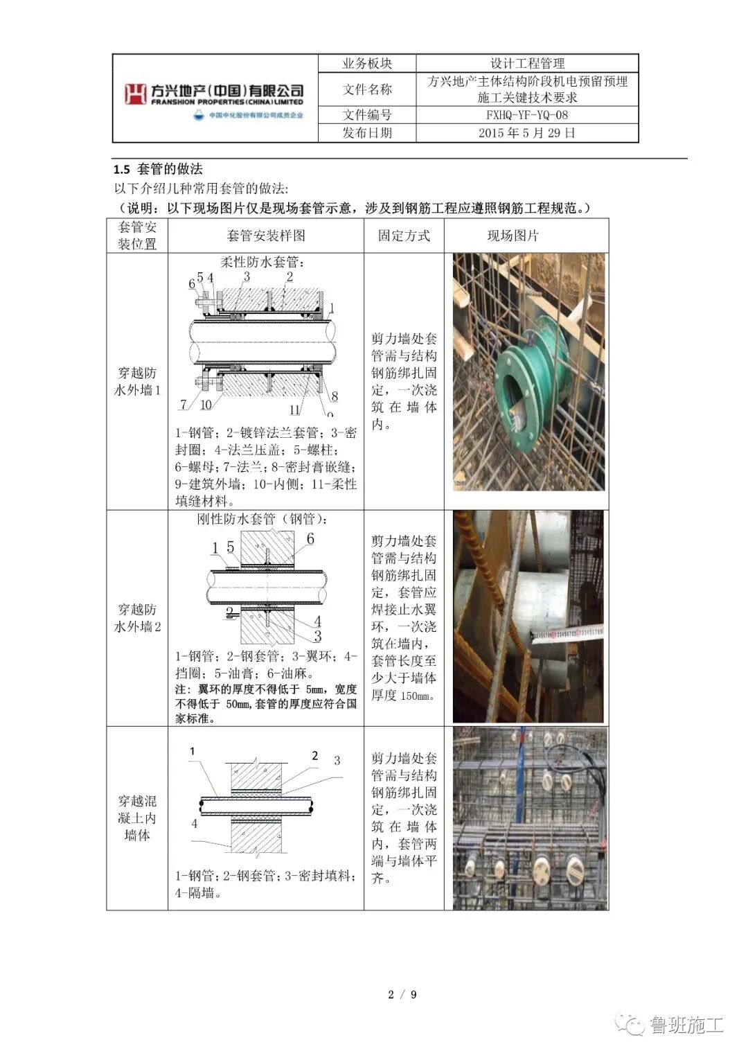 主体结构阶段机电预留预埋施工关键技术要求SD101.pdf的图2