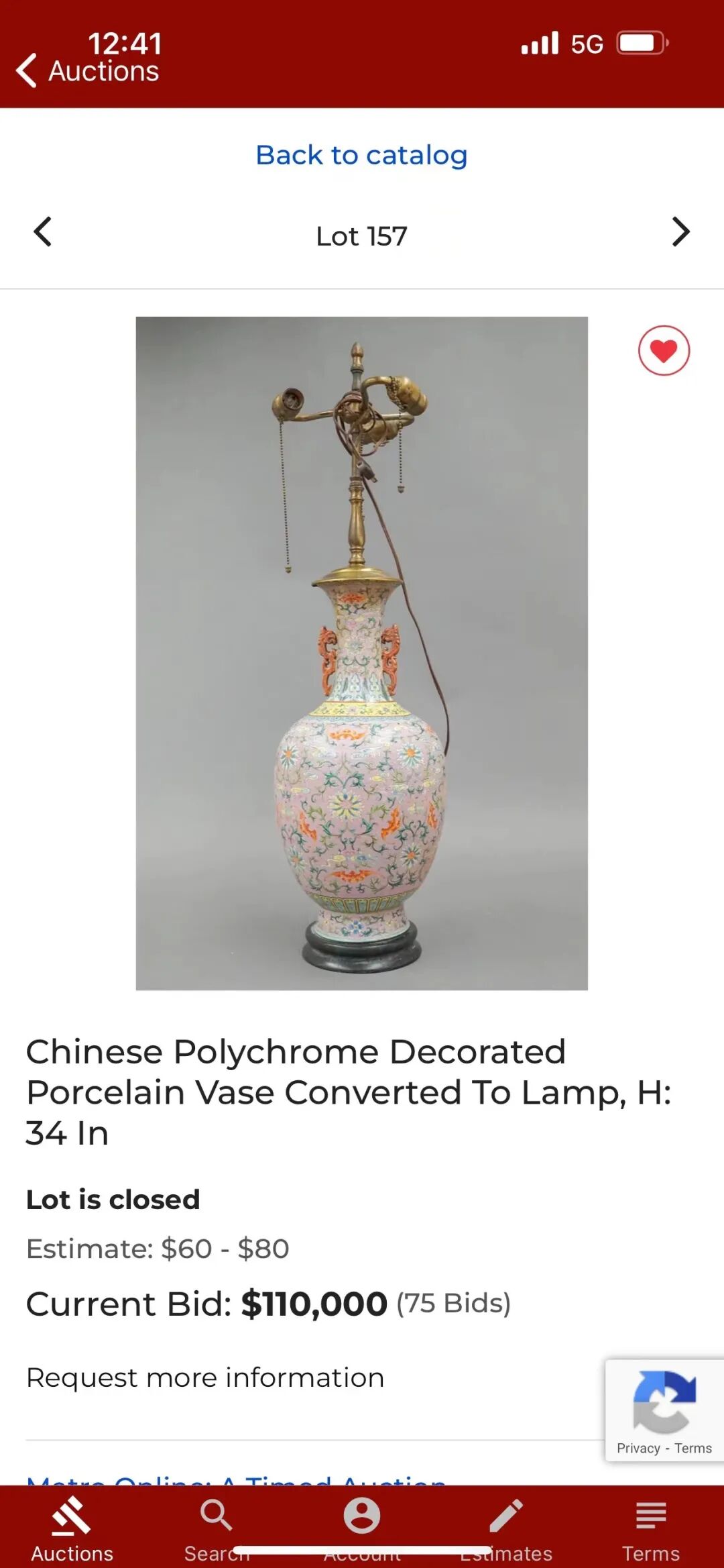 大漏！ 美国小拍御制轧道洋彩台灯100万不到被捡走！ - 全民收藏网