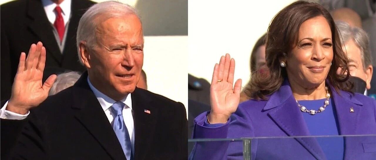 拜登宣誓就职。