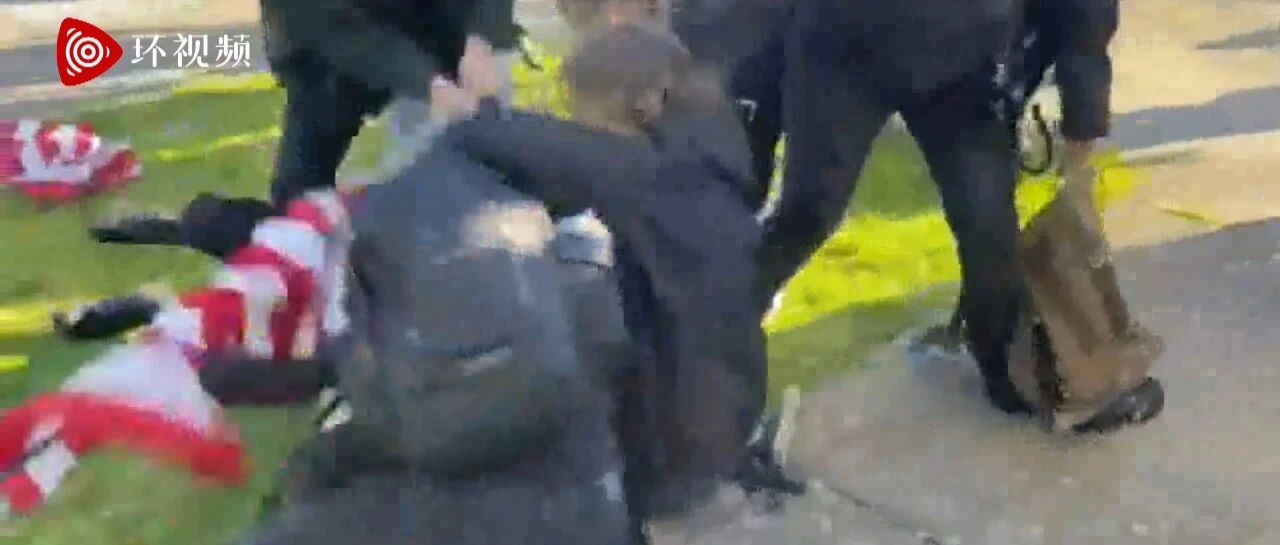 突发！特朗普支持者用国旗殴打他们…