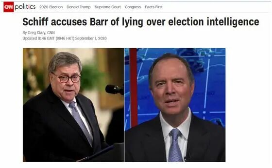 美国司法部长说“中国干涉美国大选”，众议院情报委员会主席：他撒谎，就为了特朗普！