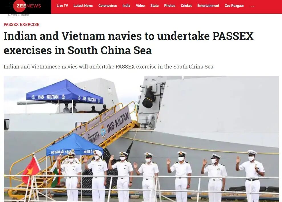 印媒：印度隐形护卫舰抵越南，将与越军在南海举行军演