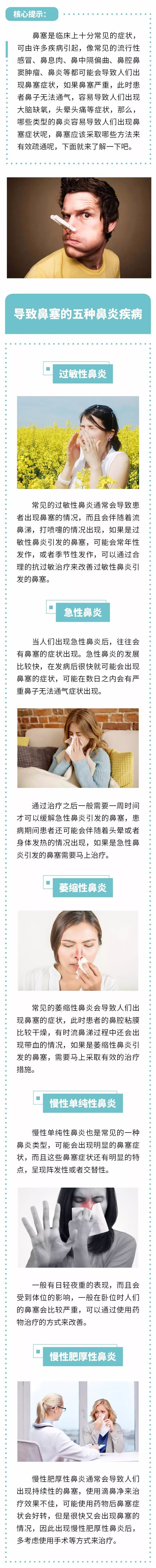 哪些鼻炎疾病导致鼻塞，如何快速疏通