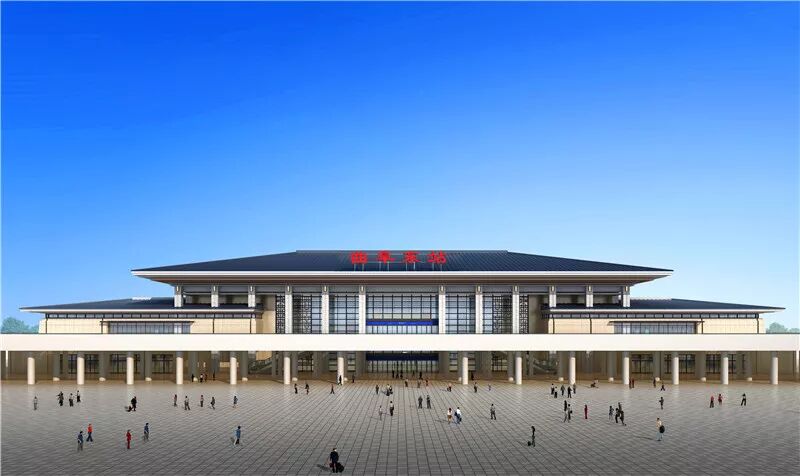 向西经临沂,曲阜,济宁,菏泽,与河南省郑徐客专兰考南站接轨,线路分为