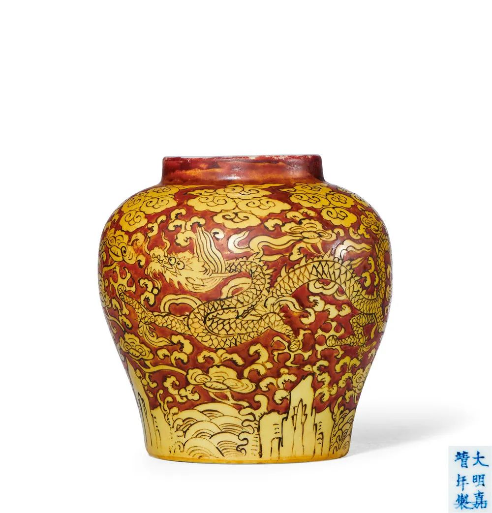 宅配便配送 中國 款（入窑 12 江西景德鎮名瓷 民初紅釉描金開光龍鳳紋茶葉罐 色絵磁器