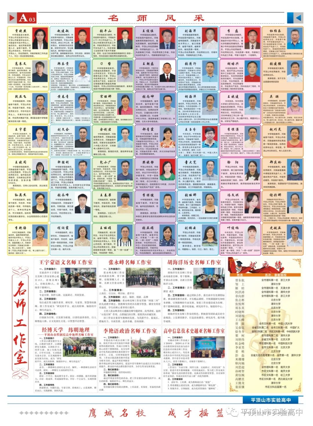 平顶山一中光荣榜2021图片