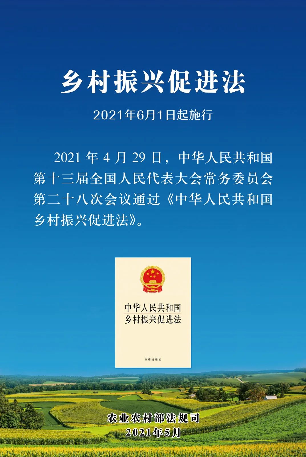 "乡村振兴促进法是为了保障乡村振兴战略的有效贯彻实施而制定的"