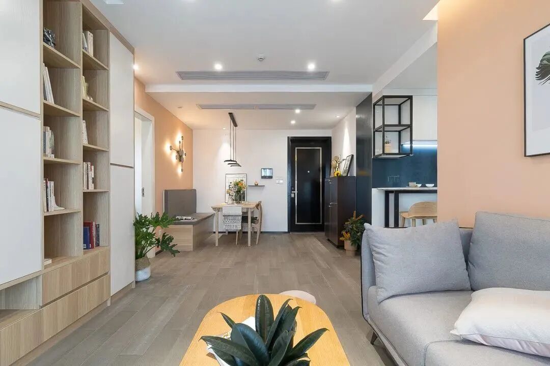 72㎡的小户型好精致，过道设吧台，餐厅加卡座，有颜值更有情调