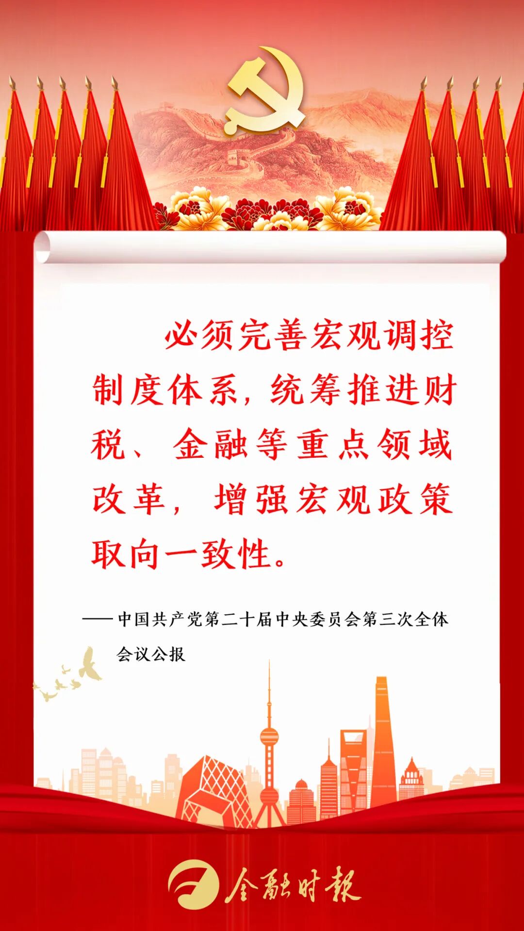 第二十届中央委员会第三次全体会议公报关于金融的重点