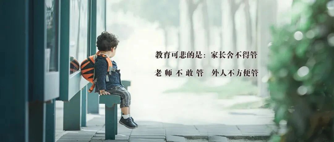 教育可悲的是：家长舍不得管，老师不敢管，外人不方便管！