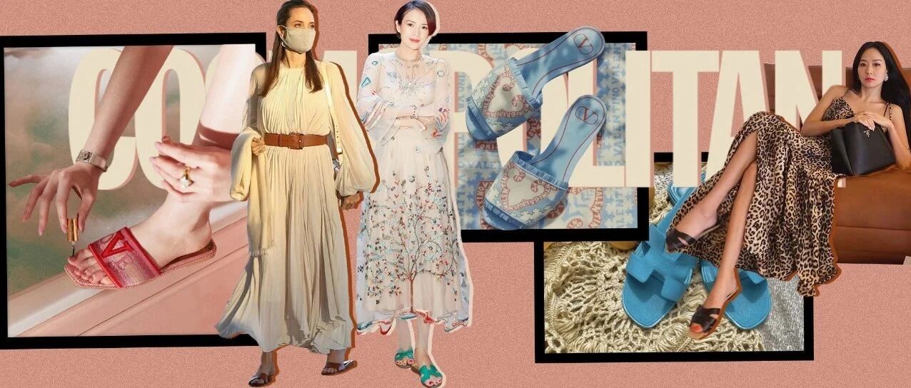 朱莉爱上了平底拖鞋，这么细的脚踝是真实存在的吗？