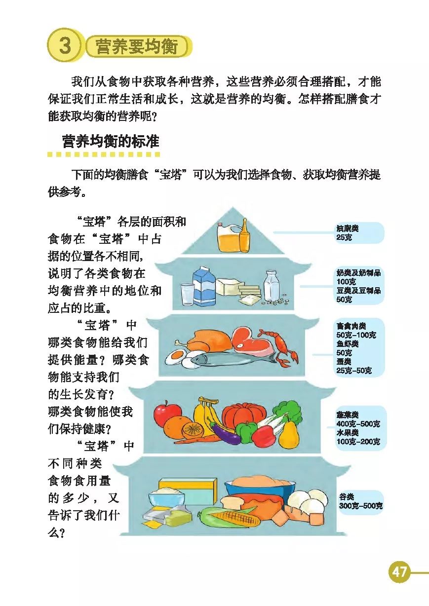 3 营养声要均音衡(Page47) 教科版四年级科学下册电子课本|教材|教科书