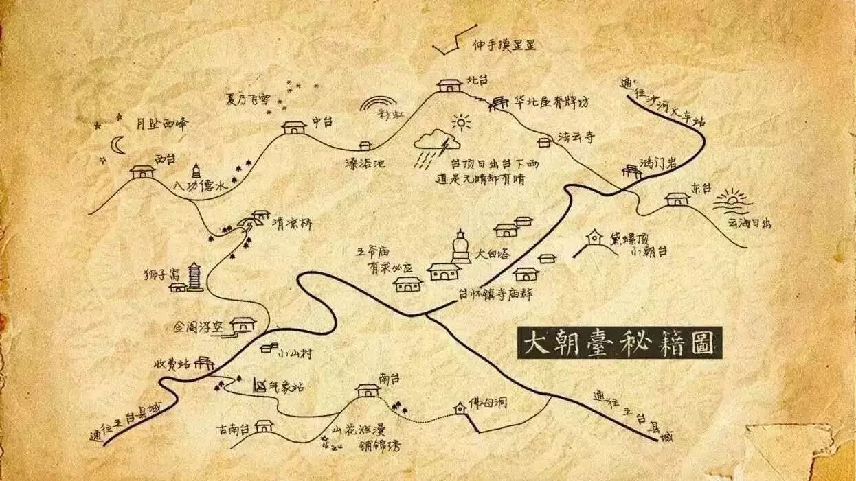 五台山朝台路线图片