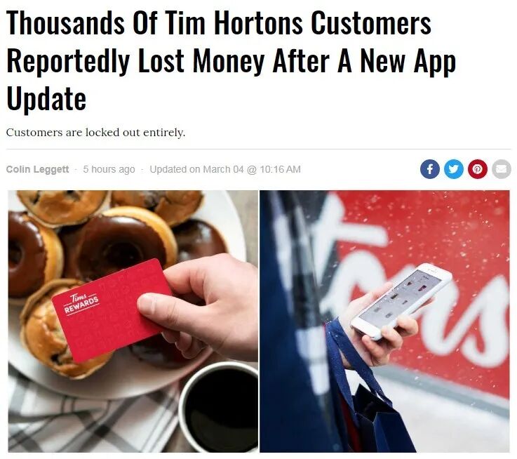 Tim Hortons这波操作很迷！加拿大20000多人表示：丢钱了！