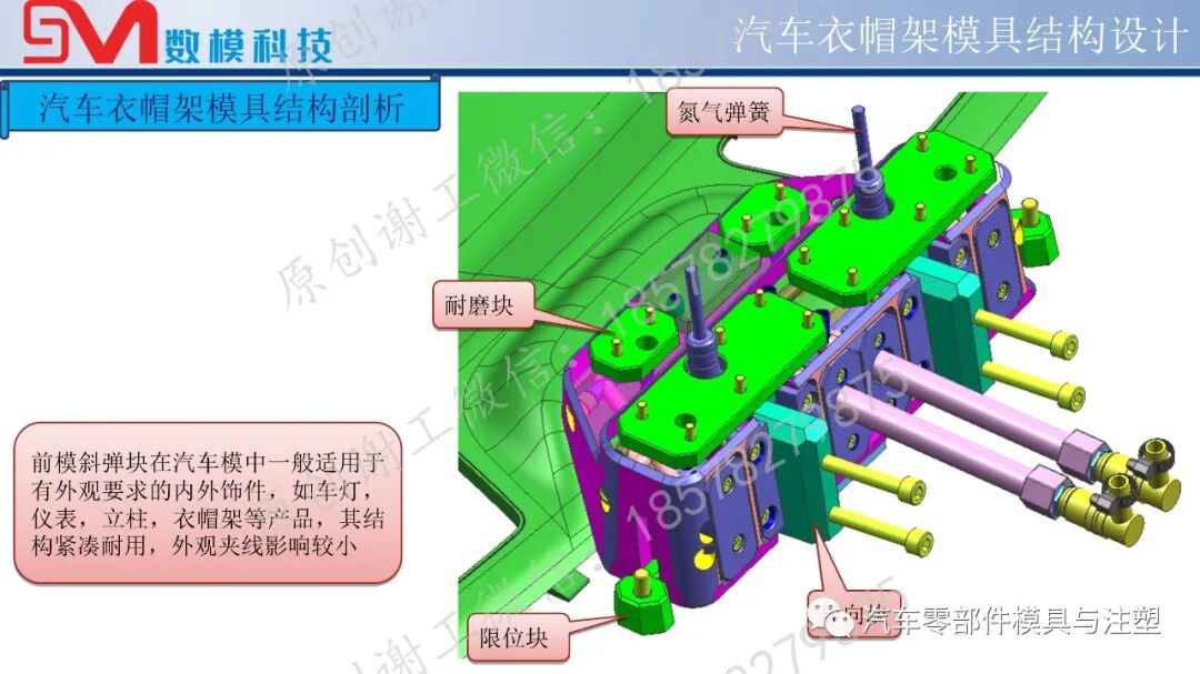 1米8的汽車模前模斜彈塊結構如何設計？的圖20
