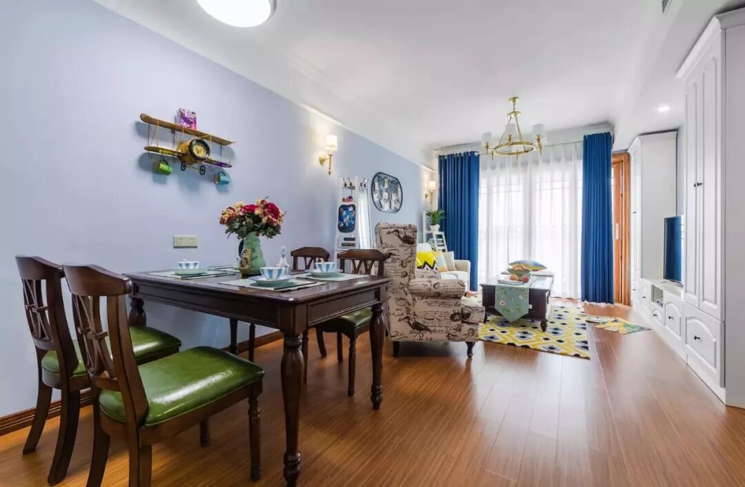 小清新和美式风的完美结合，这套80平小二居太漂亮了！