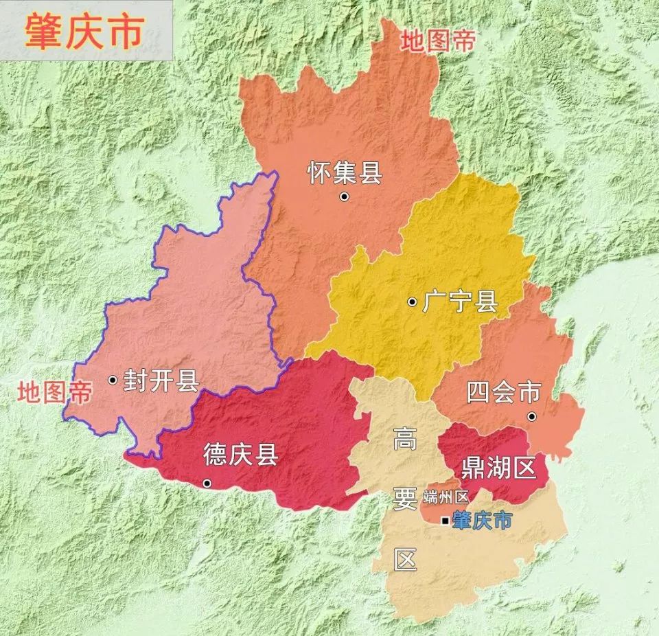 肇庆行政区域划分图图片