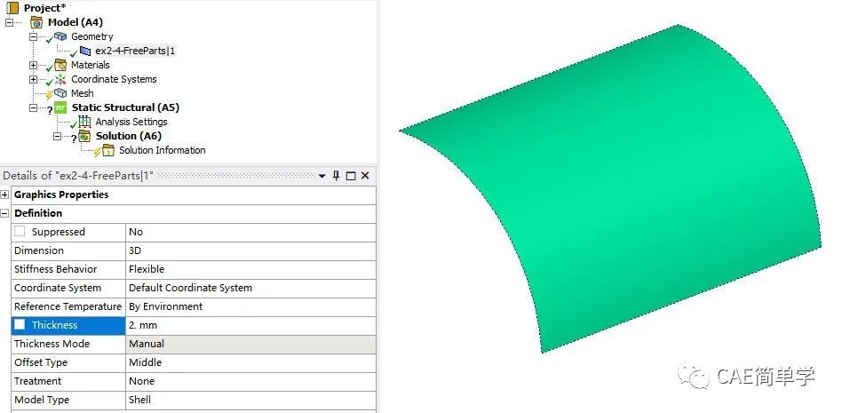 ANSYS Workbench模型对称简化计算及节点结果导出方法的图2