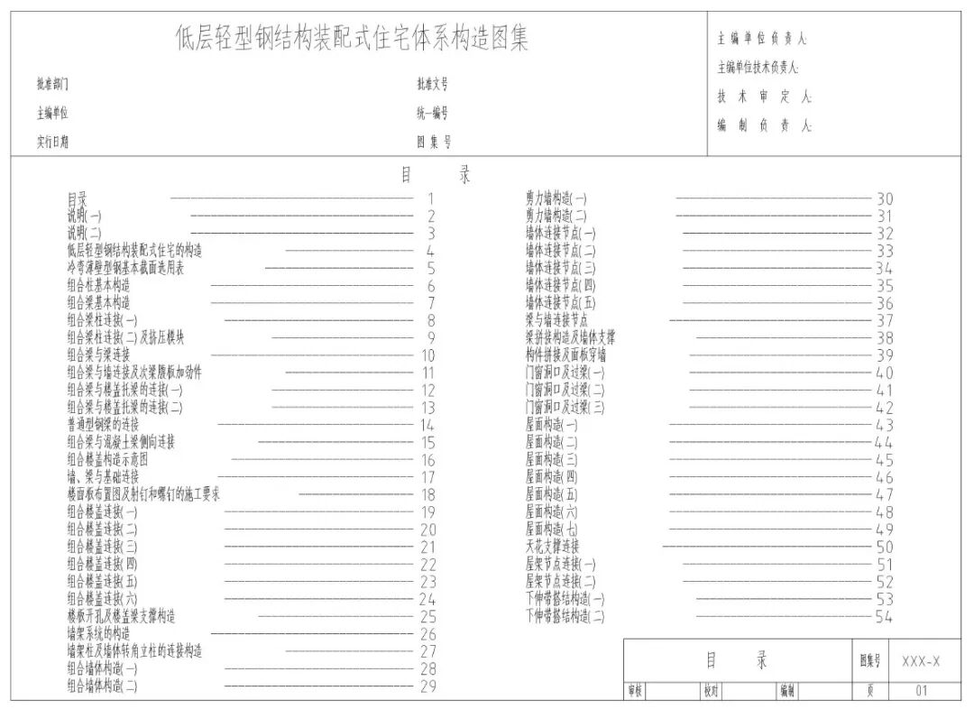 资料 | 低层轻型钢结构住宅体系构造图集