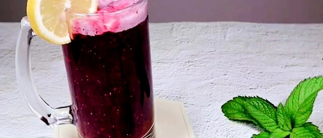 一学就会的夏日高颜值桑葚果汁，带有薄荷清凉还能养颜