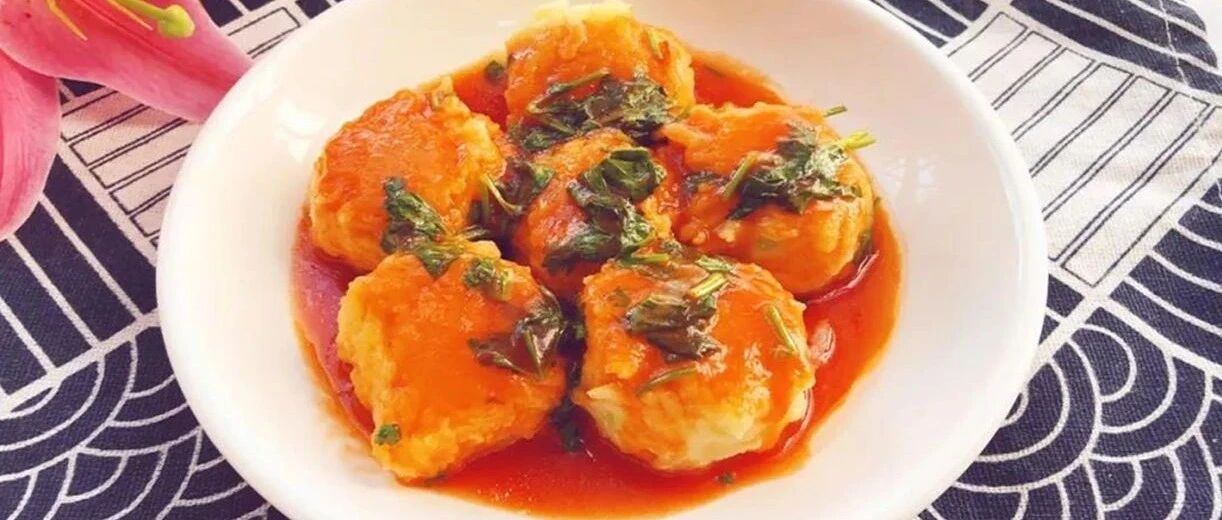 茄汁冬瓜豆腐丸子，酥脆可口，酸甜开胃，还能清热化痰，降脂减肥