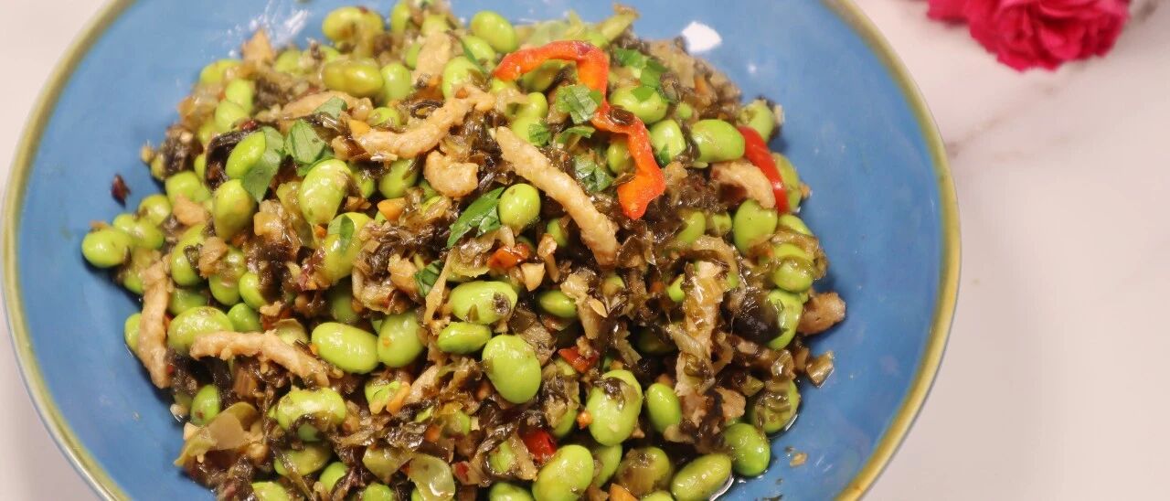 酸菜炒毛豆，酸爽入味，开胃下饭，家常菜必备